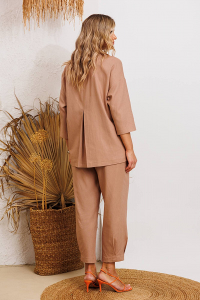 Брюки, жакет Anastasia 1202 кофейный - фото 2