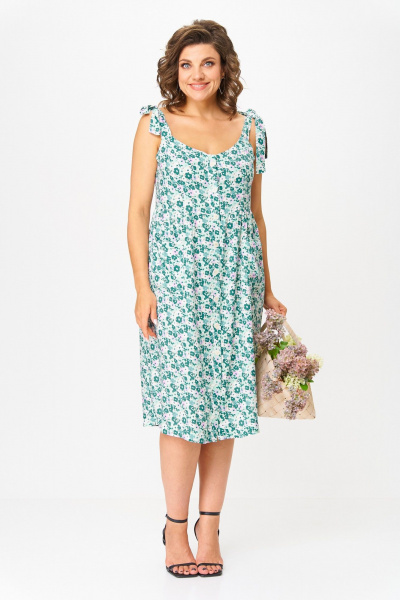 Платье Michel chic 2130 бирюза_цветы - фото 2