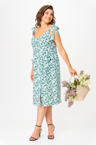 Платье Michel chic 2130 бирюза_цветы - фото 3