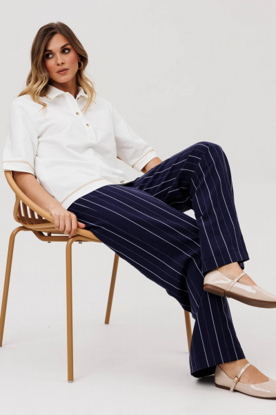 Брюки Gizart 35204 синий_полоска - фото 3