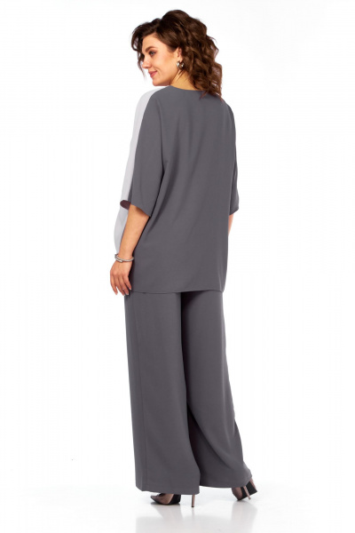 Блуза, брюки Диомант 2082 серый-розовый - фото 2