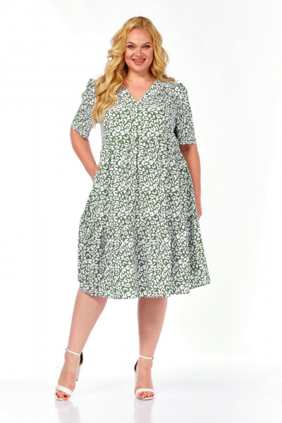 Платье СиБон 0363 олива - фото 1