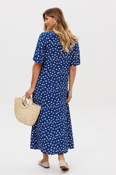 Платье Gizart 5400 синий_горошек - фото 6