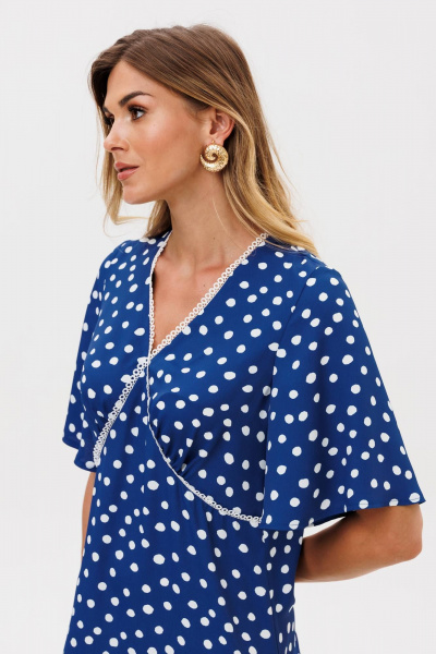 Платье Gizart 5400 синий_горошек - фото 4