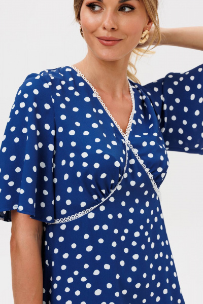 Платье Gizart 5400 синий_горошек - фото 3