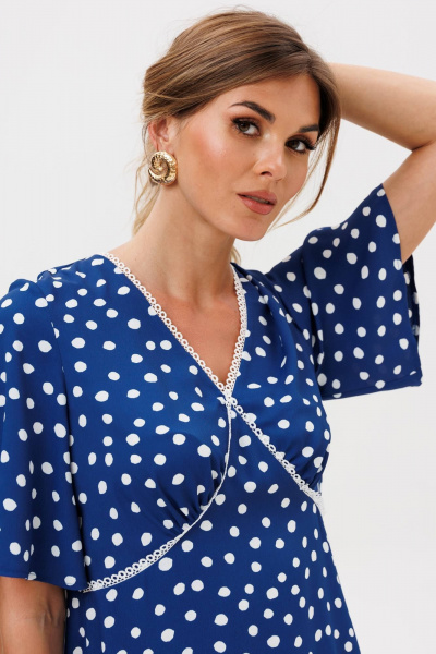 Платье Gizart 5400 синий_горошек - фото 2