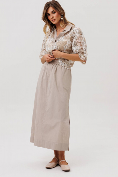 Блуза, юбка Gizart 5395 олива - фото 6