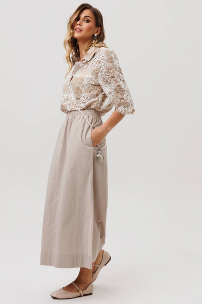 Блуза, юбка Gizart 5395 олива - фото 4