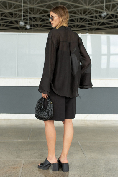 Блуза SILVERSPICE S-7509 черный - фото 9