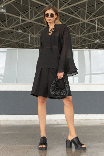 Блуза SILVERSPICE S-7509 черный - фото 8