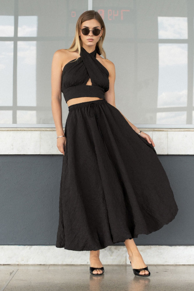 Блуза SILVERSPICE S-7512-1 черный - фото 9