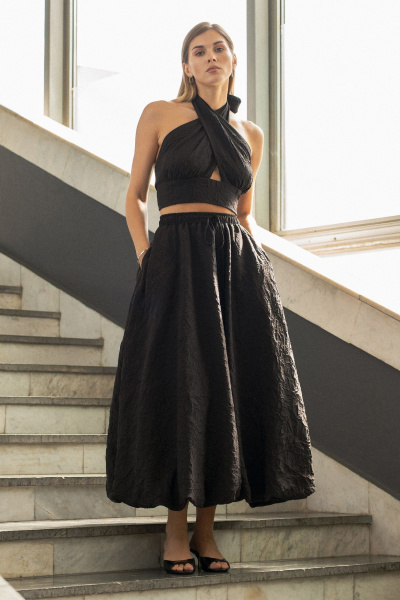 Блуза SILVERSPICE S-7512-1 черный - фото 7