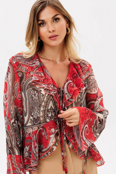 Блуза Gizart 15403 красно-коричневый - фото 6