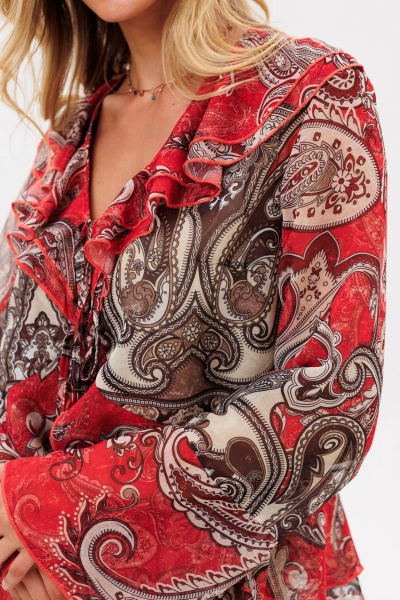Блуза Gizart 15403 красно-коричневый - фото 2