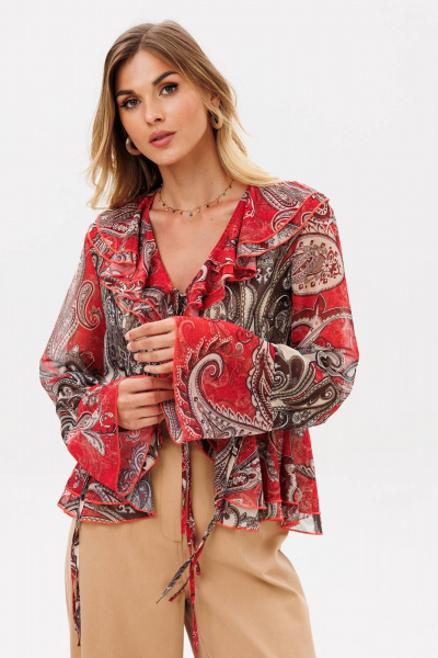 Блуза Gizart 15403 красно-коричневый - фото 1