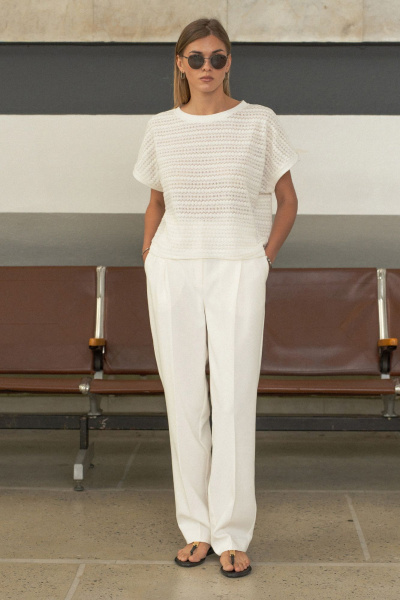 Блуза SILVERSPICE S-7513-1 молоко - фото 4