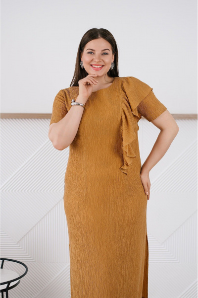 Платье TAEMNA 25009 горчичный - фото 8