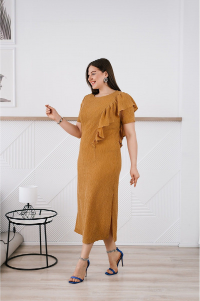 Платье TAEMNA 25009 горчичный - фото 3