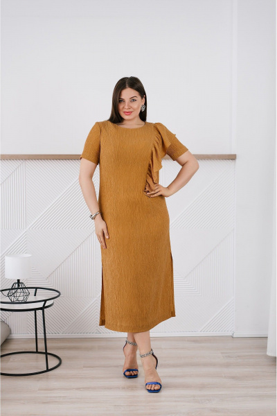 Платье TAEMNA 25009 горчичный - фото 2
