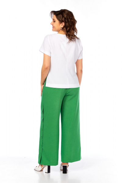 Блуза, брюки Rishelie 989 зеленый-белый - фото 4