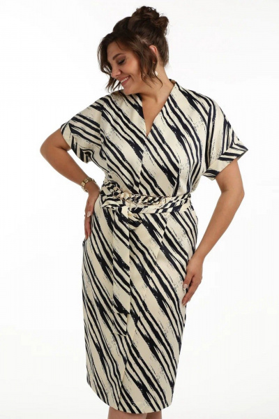 Платье Rishelie 967 молочно-синий - фото 6