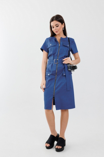 Платье Anelli 1587 голубое_озеро - фото 4