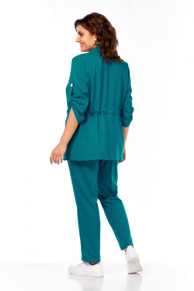 Блуза, брюки, жакет Ольга Стиль С-944 бирюза_полоска - фото 8