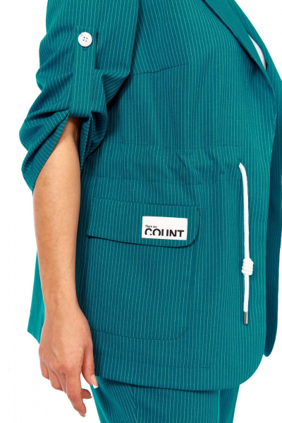 Блуза, брюки, жакет Ольга Стиль С-944 бирюза_полоска - фото 7