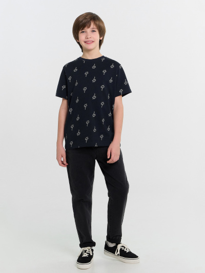 Футболка Mark Formelle 113379-2/25-37884П-0 голубая_дымка_пальмы_на_т.синем_2_сл_1изд_печ_на_ - фото 45