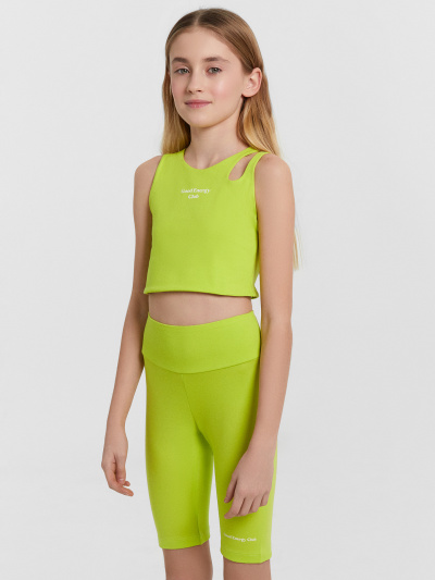 Велосипедки, топ Mark Formelle 397748/24-32371П-5 зеленый_лайм_печать_2_сл_на_пол_2_сл_на_ЛВ_дет_шорт - фото 113