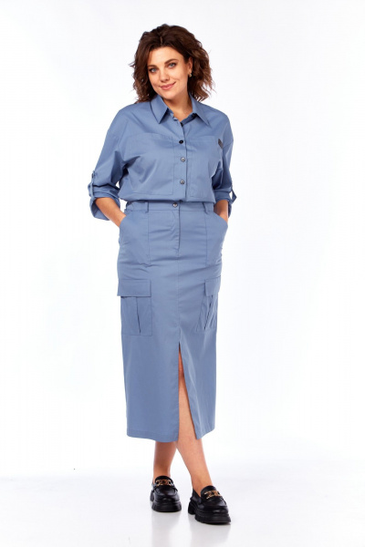 Рубашка, юбка Rishelie 984 джинс - фото 3