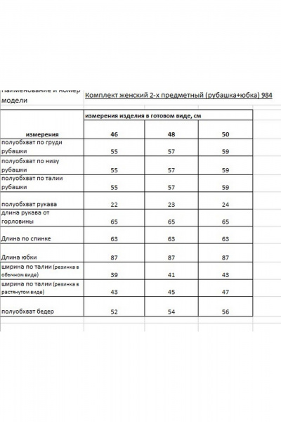Рубашка, юбка Rishelie 984 джинс - фото 6
