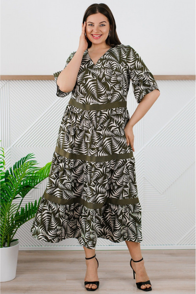 Платье TAEMNA 24037 хаки - фото 4