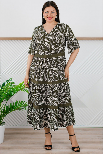 Платье TAEMNA 24037 хаки - фото 2