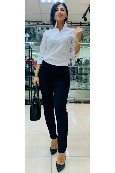 Белая хлопковая блуза для круглогодичного ношения S. Veles 2-118 - фото 1