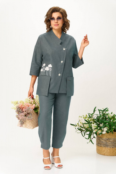 Брюки, жакет Anastasia 1202 графит - фото 2