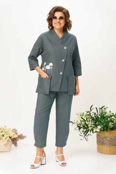 Брюки, жакет Anastasia 1202 графит - фото 1