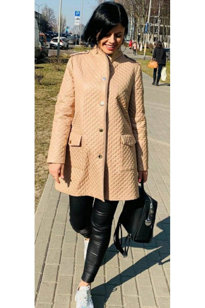 Демисезонное полуспортивное пальто с поясом и накладными карманами S. Veles 5-213 - фото 4