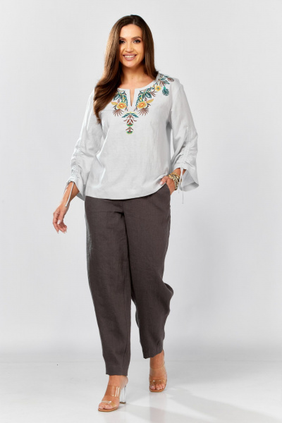 Блуза MALI 625-074 светло-серый - фото 17
