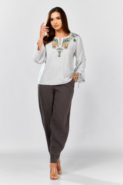 Блуза MALI 625-074 светло-серый - фото 16
