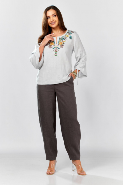 Блуза MALI 625-074 светло-серый - фото 15