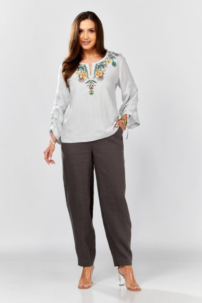 Блуза MALI 625-074 светло-серый - фото 14