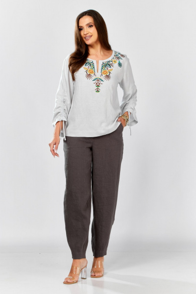 Блуза MALI 625-074 светло-серый - фото 13