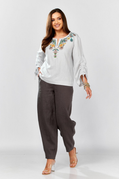 Блуза MALI 625-074 светло-серый - фото 12