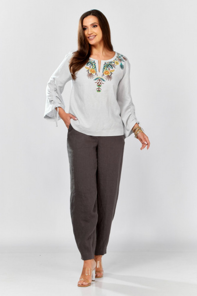 Блуза MALI 625-074 светло-серый - фото 10