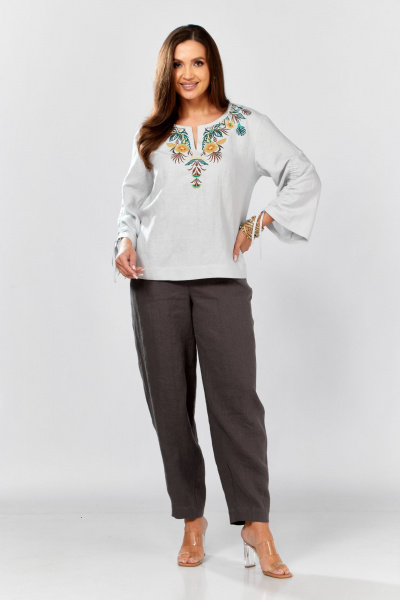 Блуза MALI 625-074 светло-серый - фото 9