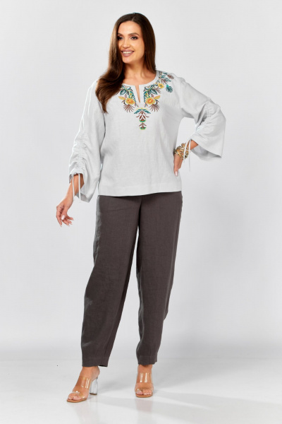 Блуза MALI 625-074 светло-серый - фото 8