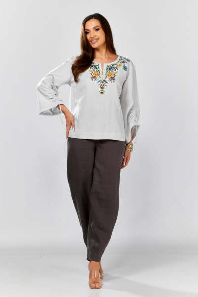 Блуза MALI 625-074 светло-серый - фото 7