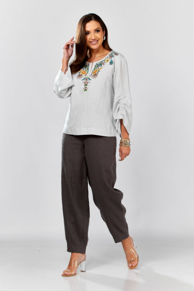 Блуза MALI 625-074 светло-серый - фото 6