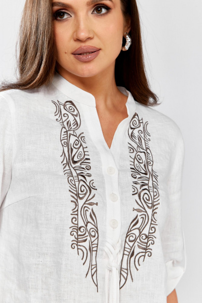 Блуза MALI 625-076 белый_серый - фото 29